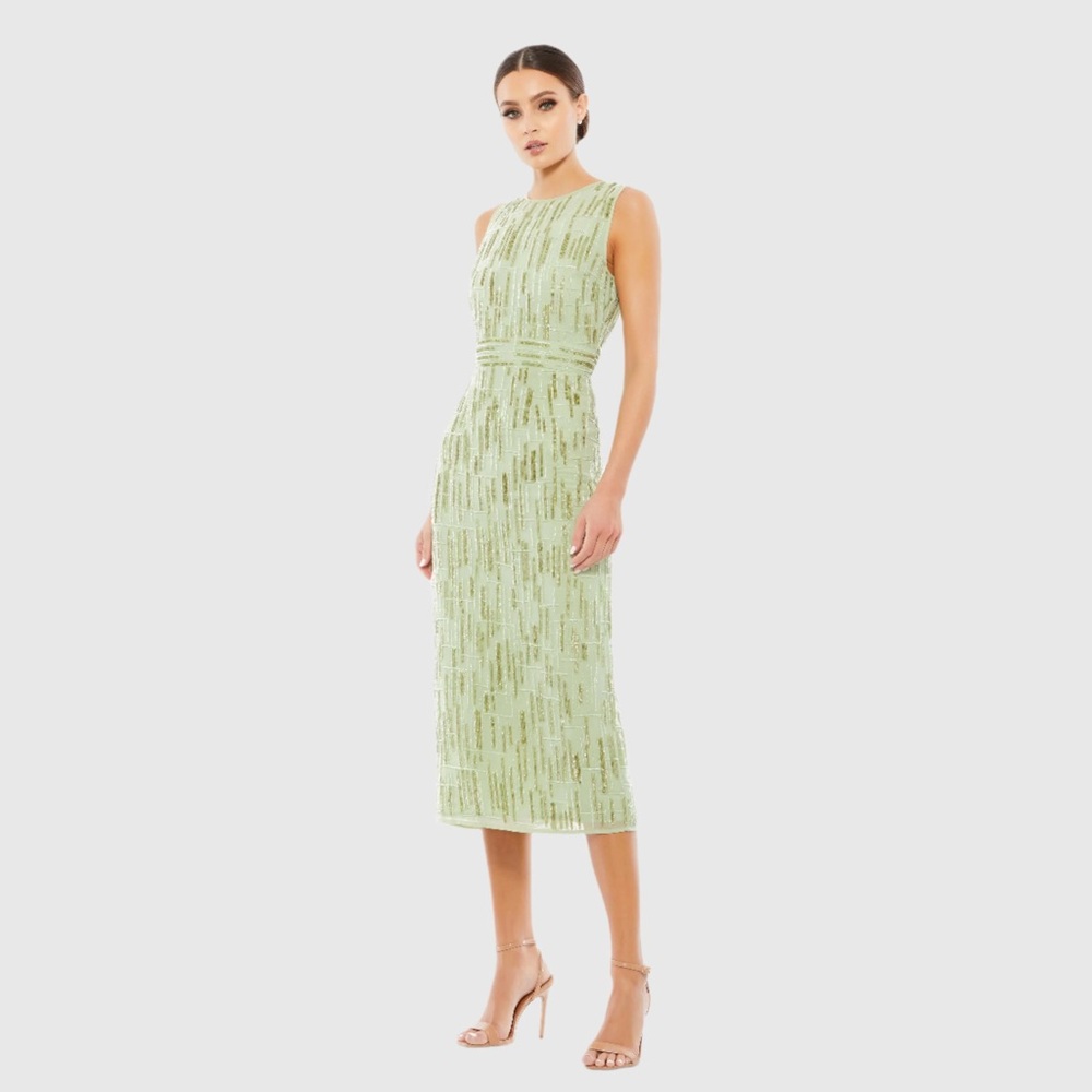 Mac Duggal Green Midi Dress BNWT size 16